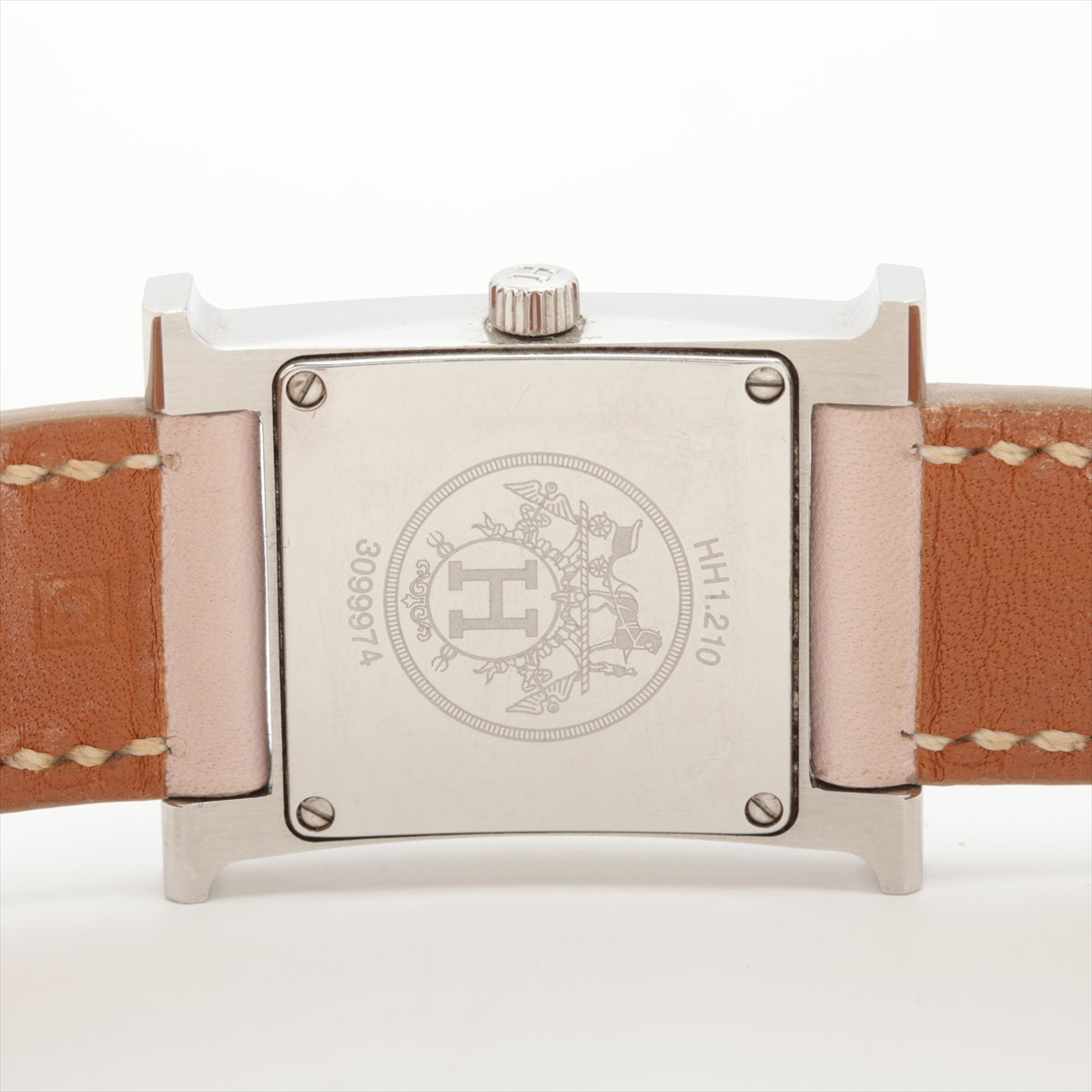 Hermès H Heure Stainless Steel Leather Watch Pink