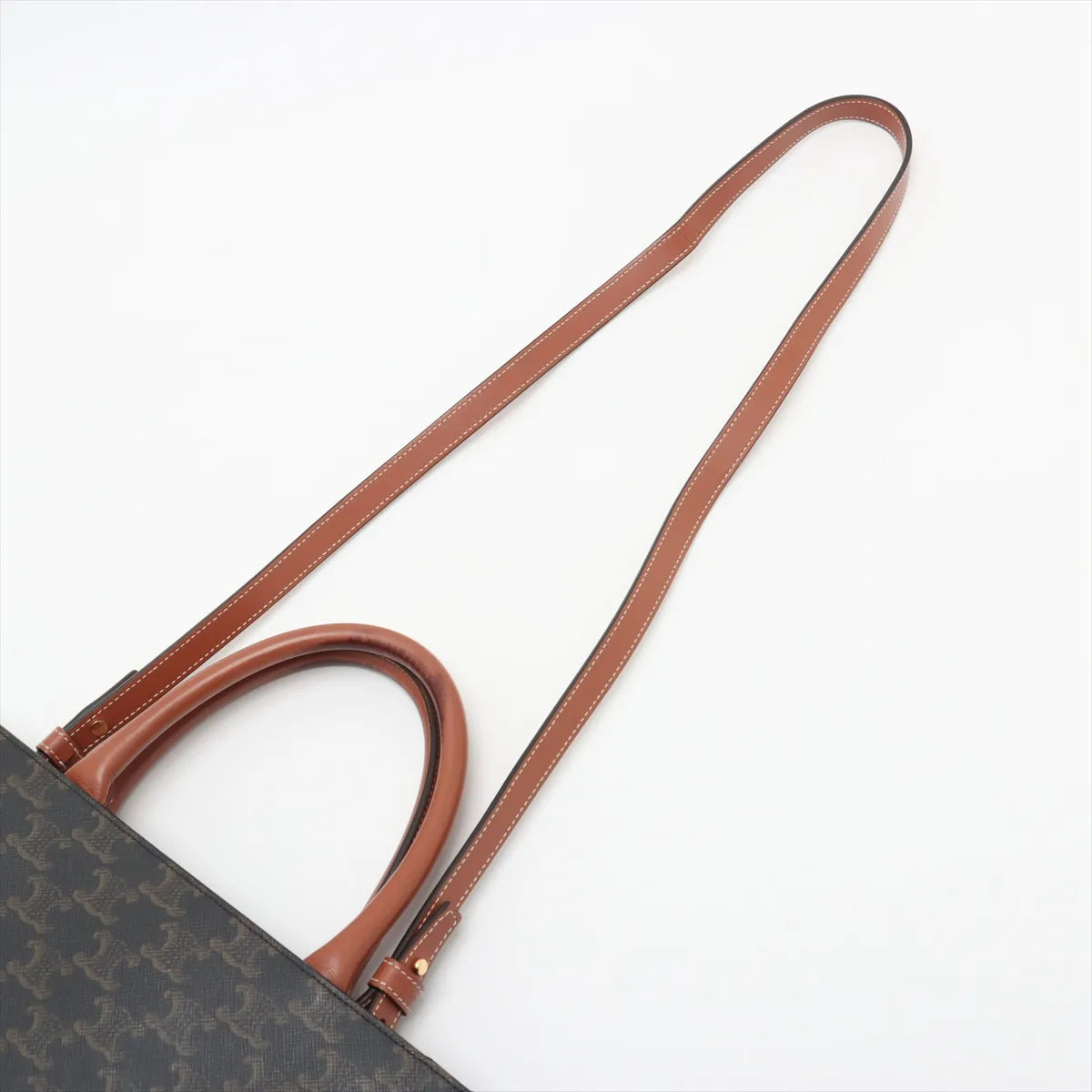 Celine Vertical Cabas Leather Two-Way Mini Tote Bag Brown