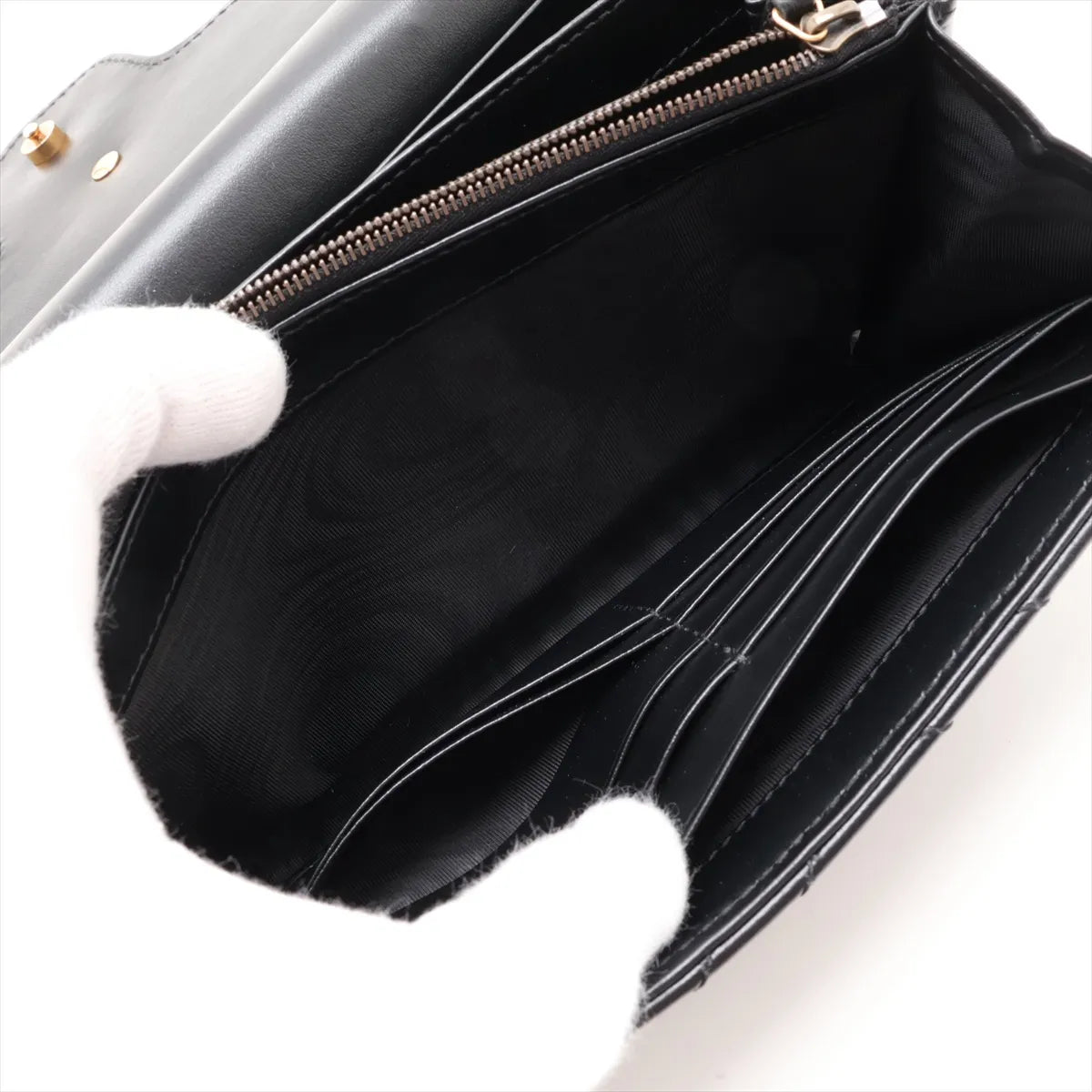 Gucci GG Marmont Leather Wallet on Chain Black