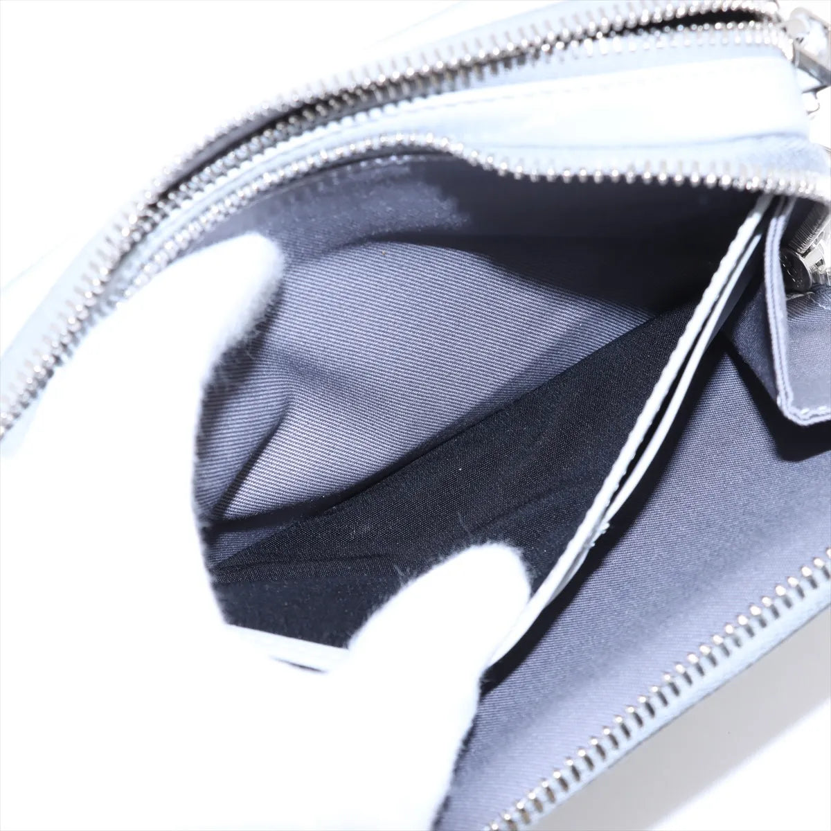 Christian Dior CD Diamond Leather Shoulder Bag Gray