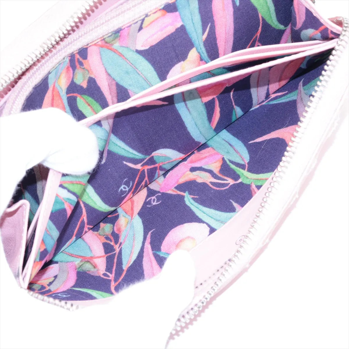 Chanel Wild Stitch Leather Zippy Long Wallet Pink