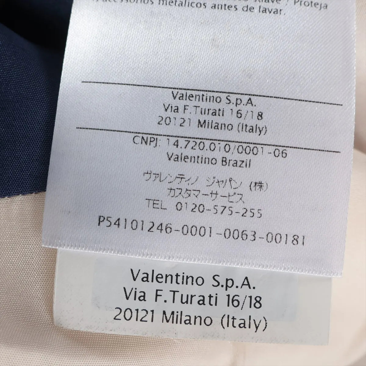 Valentino Wool Silk Dress Navy x Ivory