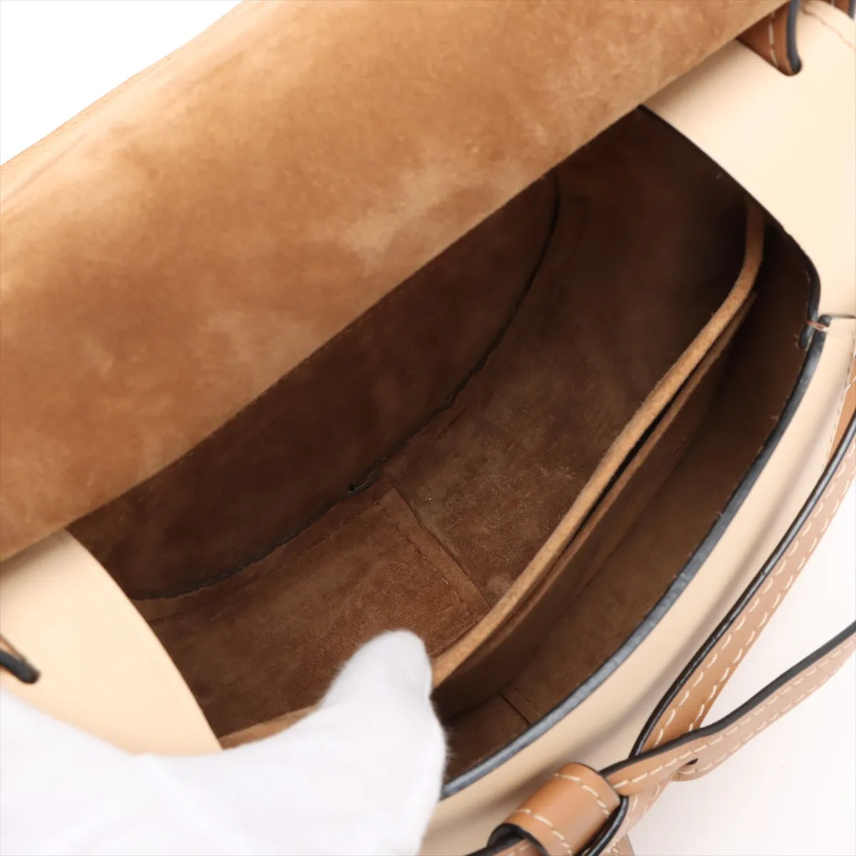 Loewe Gate Small Leather Shoulder Bag Beige