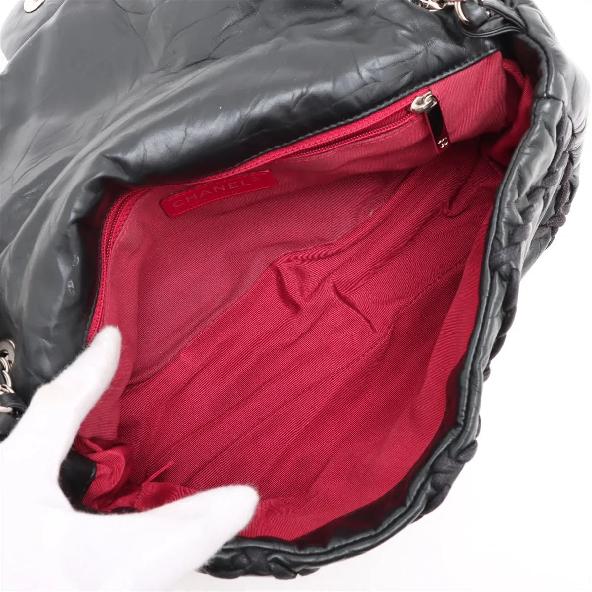 Chanel CC Logo Ultra Stitch Matelasse Single Flap Double Chain Bag Black