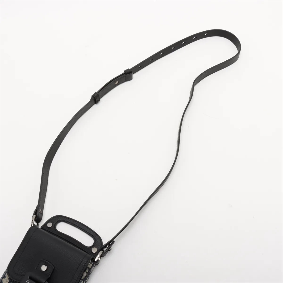 Dior Oblique Saddle Vertical Pouch Bag Navy Blue x Black