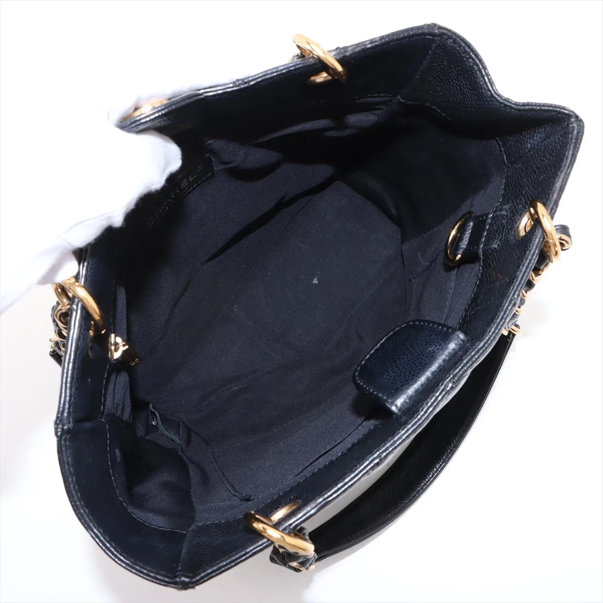 Chanel PST Caviar Skin Chain Tote Bag Black