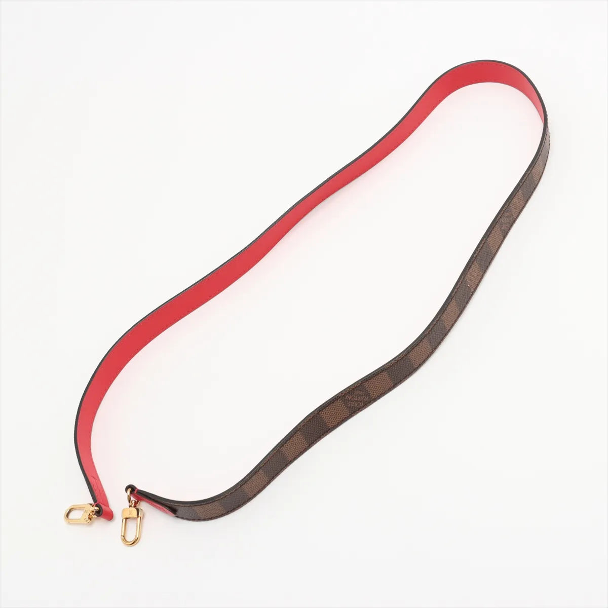 Louis Vuitton Damier Ebene LV Stories Box Patches Bag Brown x Red