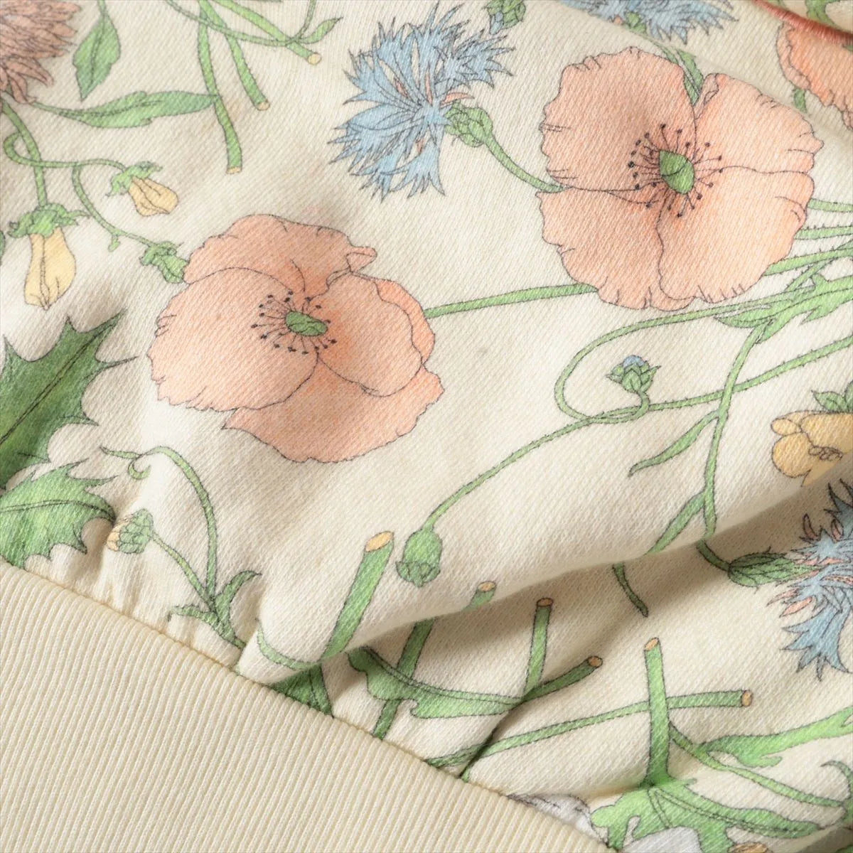 Gucci Tennis Floral Cotton Sweatshirt Cream