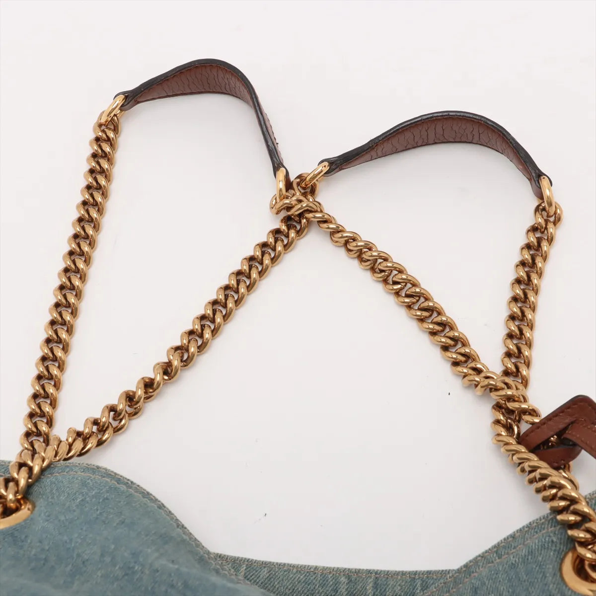 Gucci Soho Denim Chain Tote Bag Blue