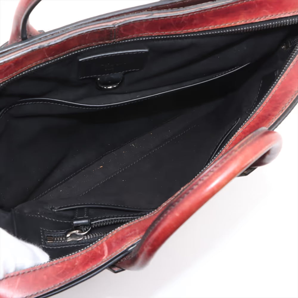 Berluti Calligraphy Profile Leather Hand bag Brown