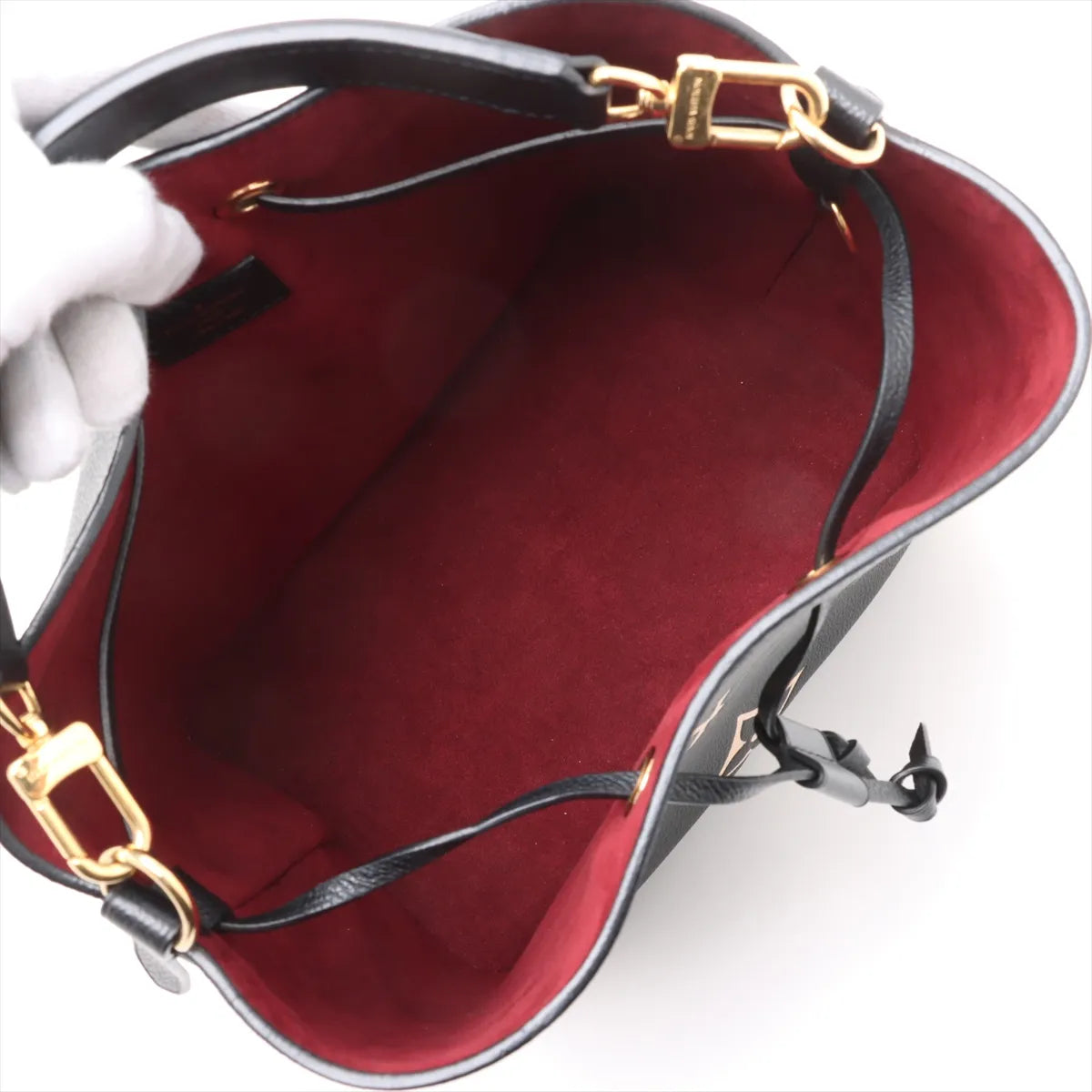 Louis Vuitton Bicolor Monogram Empreinte Neo Noe Bucket Bag Black x Creme