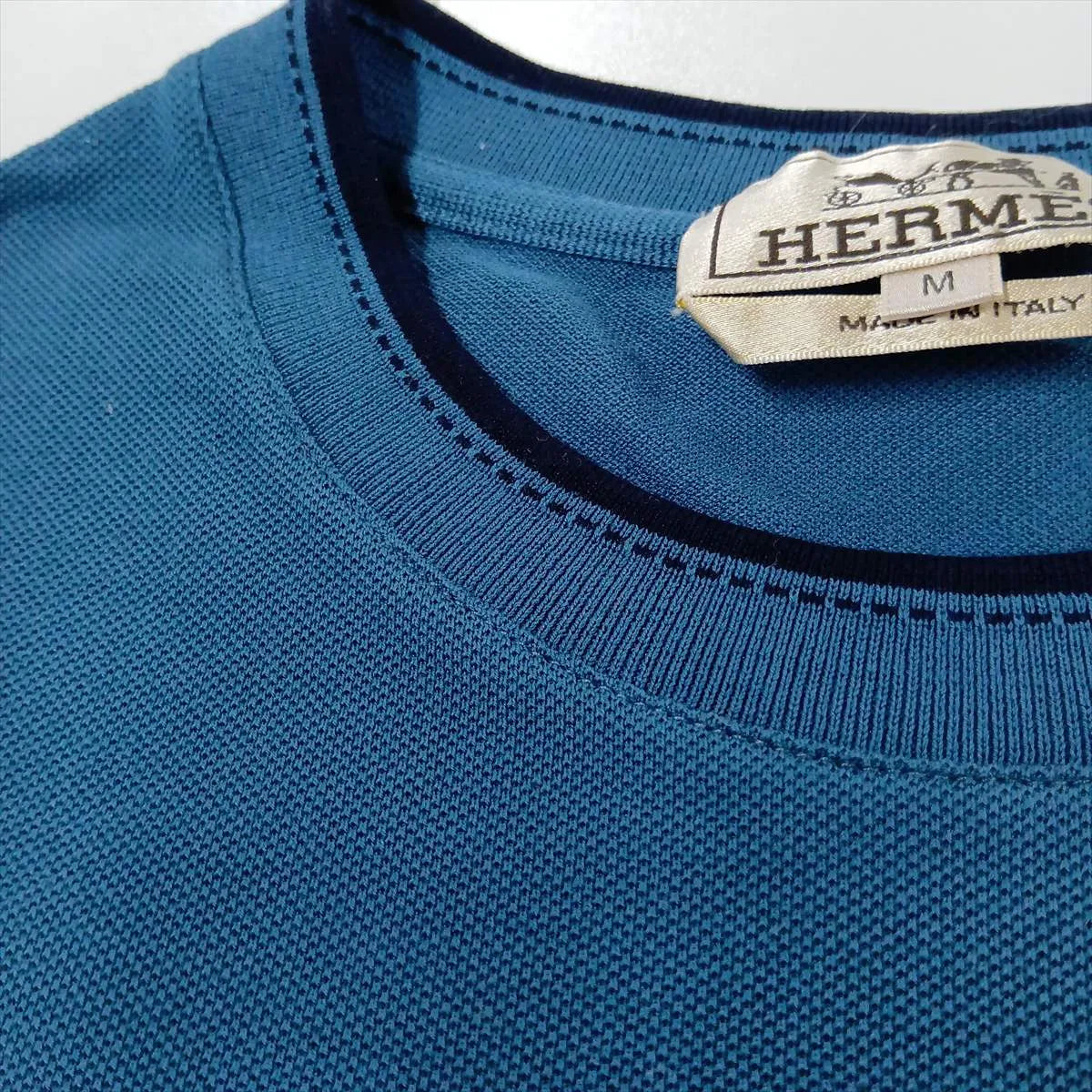 Hermes Pocket Cotton T-shirt Navy Blue