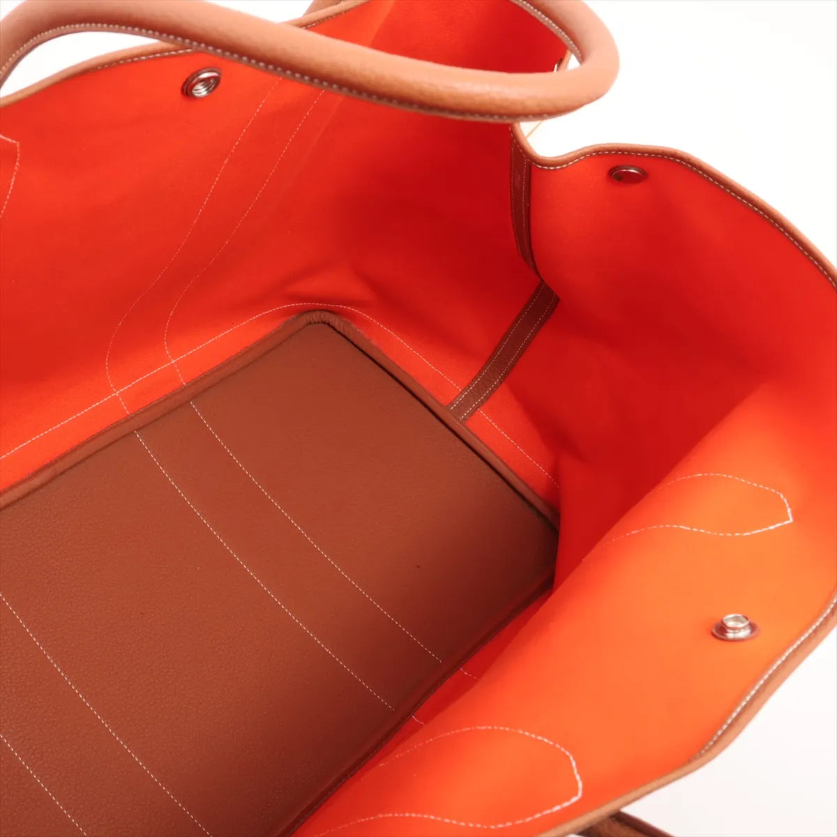 Hermès Garden Party TGM Tote Bag Beige x Red x Orange