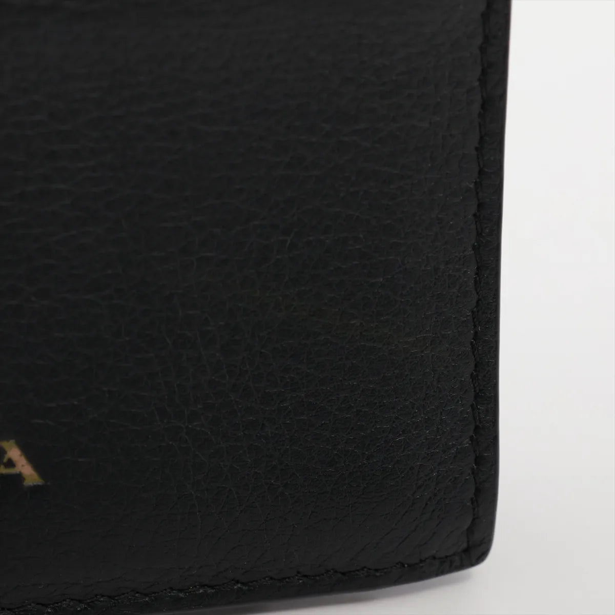 Prada Logo Leather Card Case Black