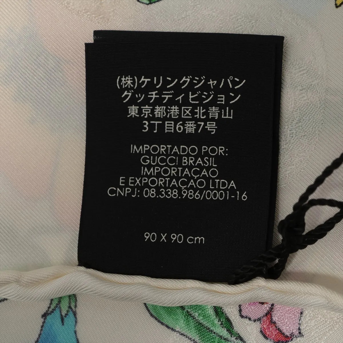 Gucci Multicolor Floral Silk Scarf Ivory