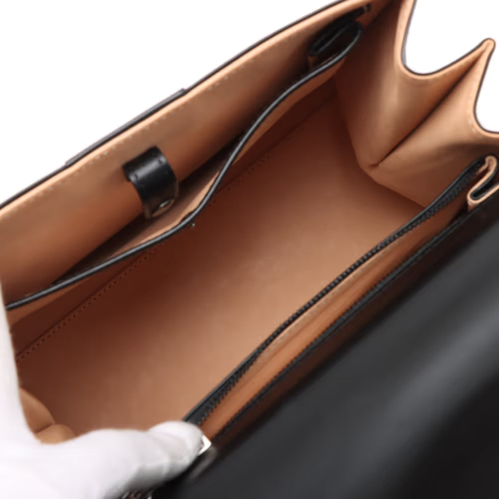Delvaux Lumore MM Leather Two-Handbag Black x White