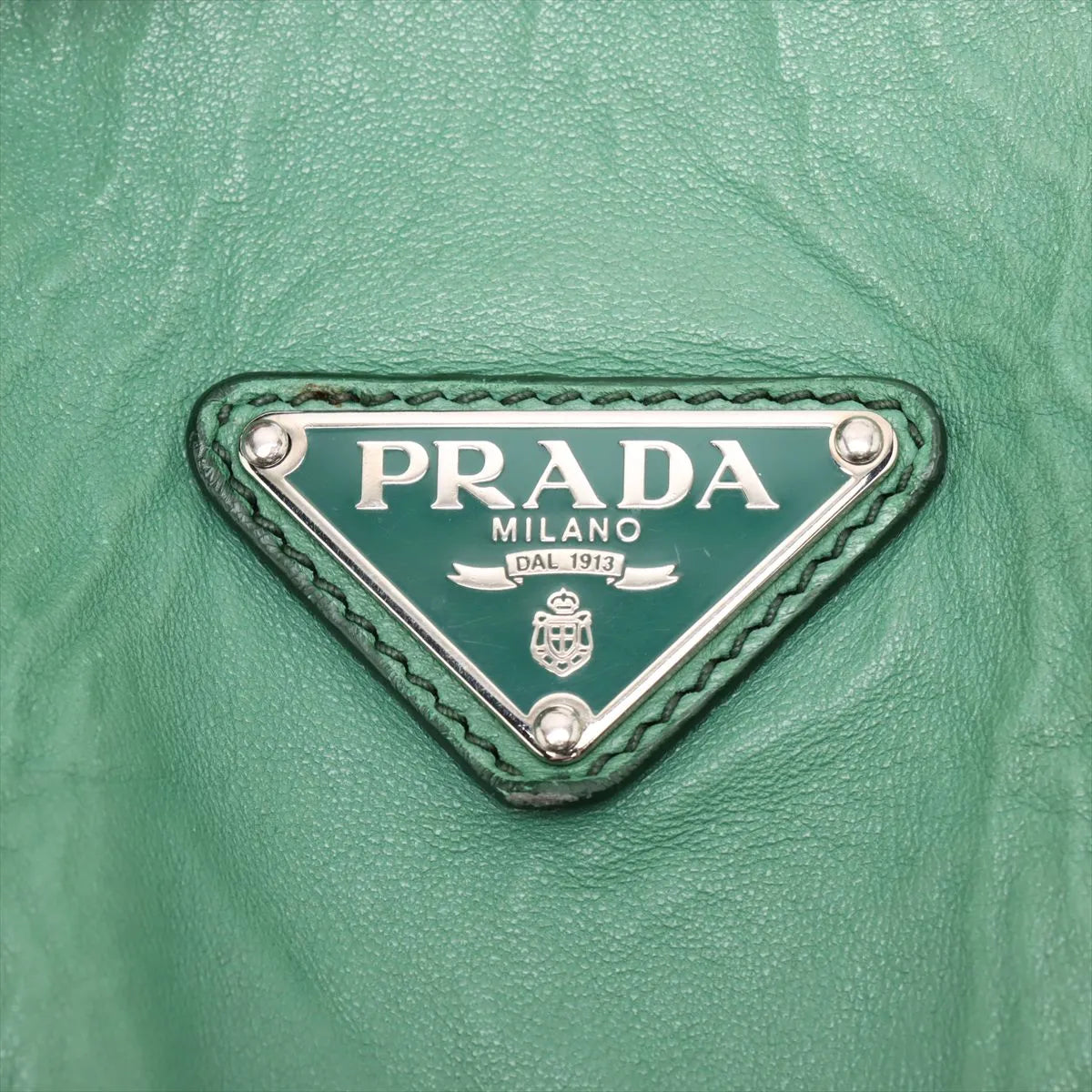Prada Leather Tote Bag Green