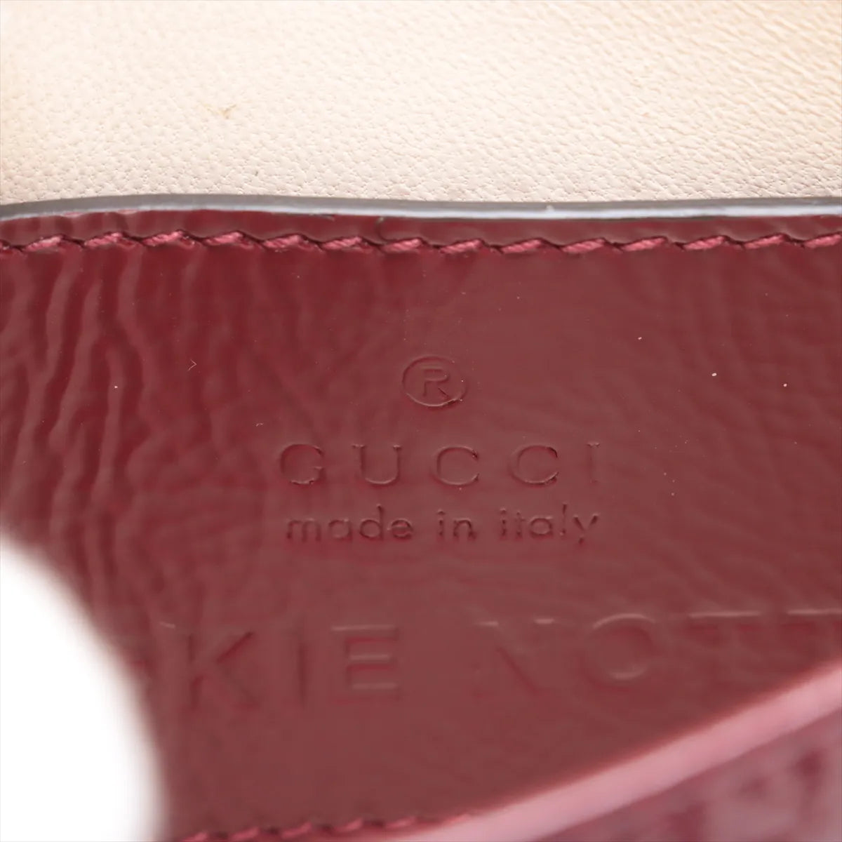 Gucci Jackie Notte Patent Leather Chain Shoulder Bag Red Lacquer