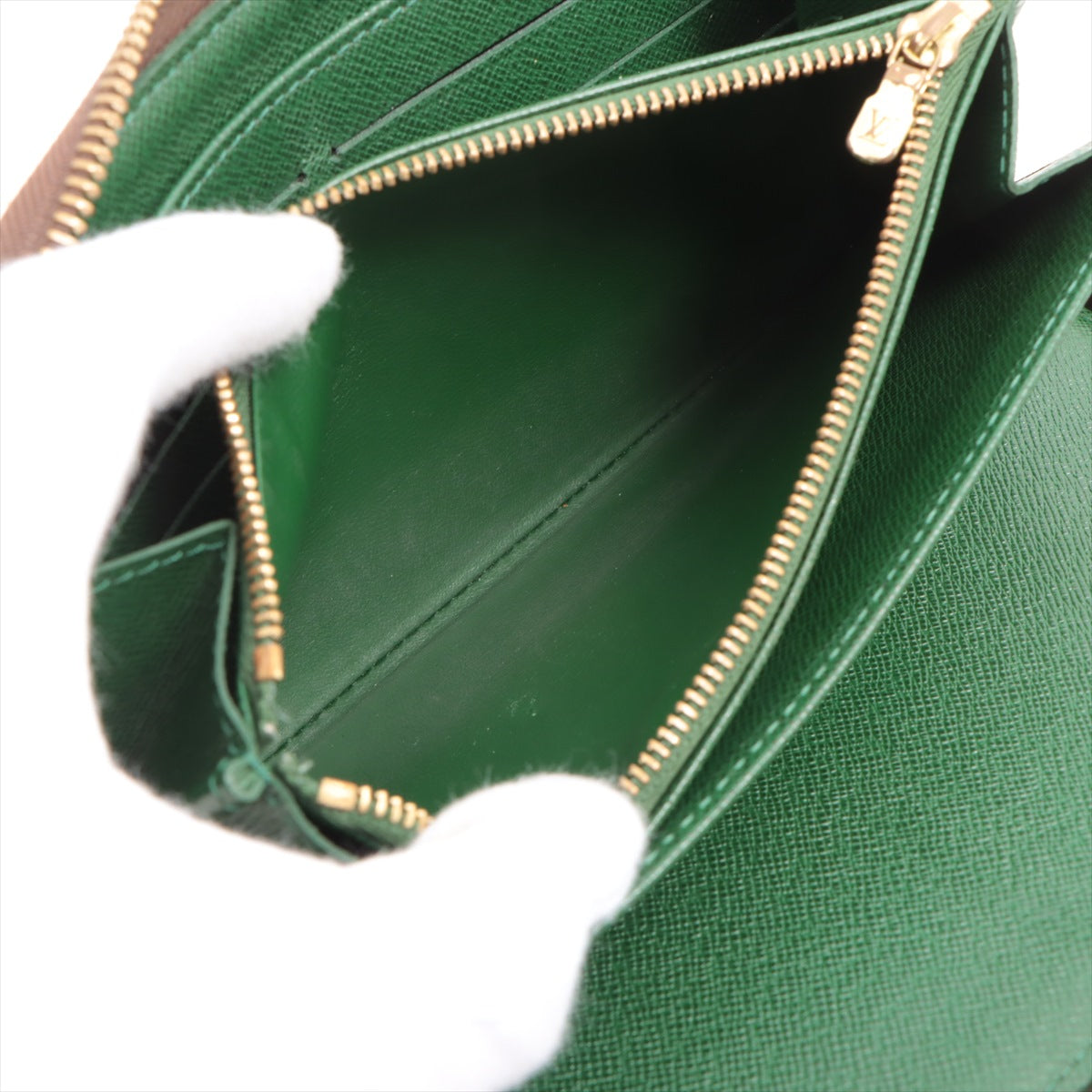 Louis Vuitton Monogram Groom Zippy Organizer Wallet Green
