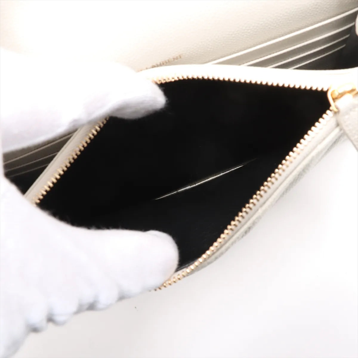 Saint Laurent Paris Envelope Leather Chain Wallet White