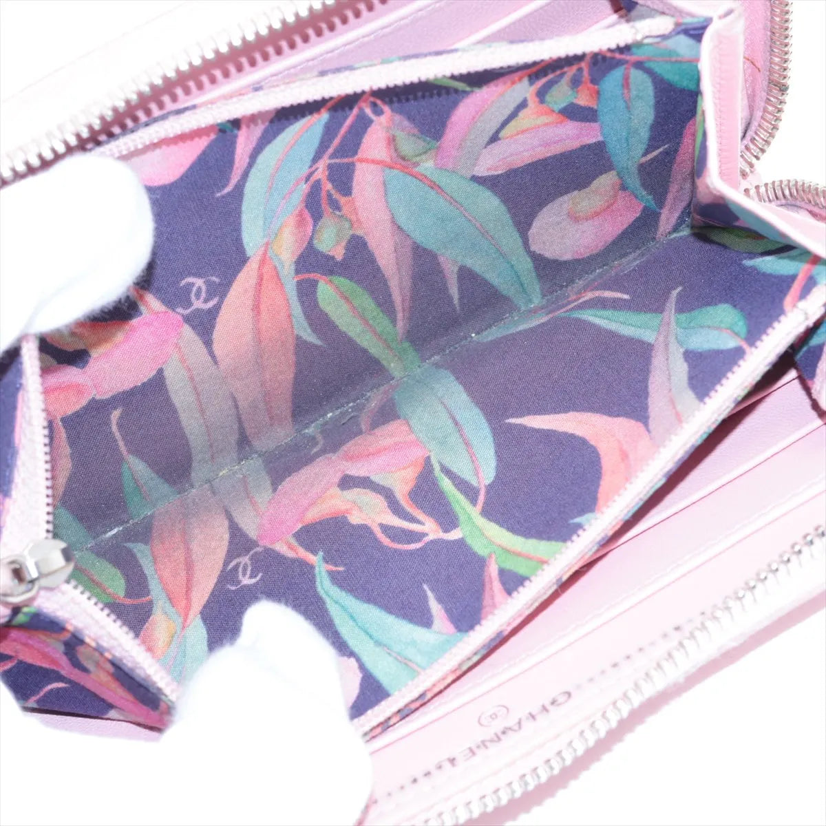 Chanel Wild Stitch Leather Zippy Long Wallet Pink