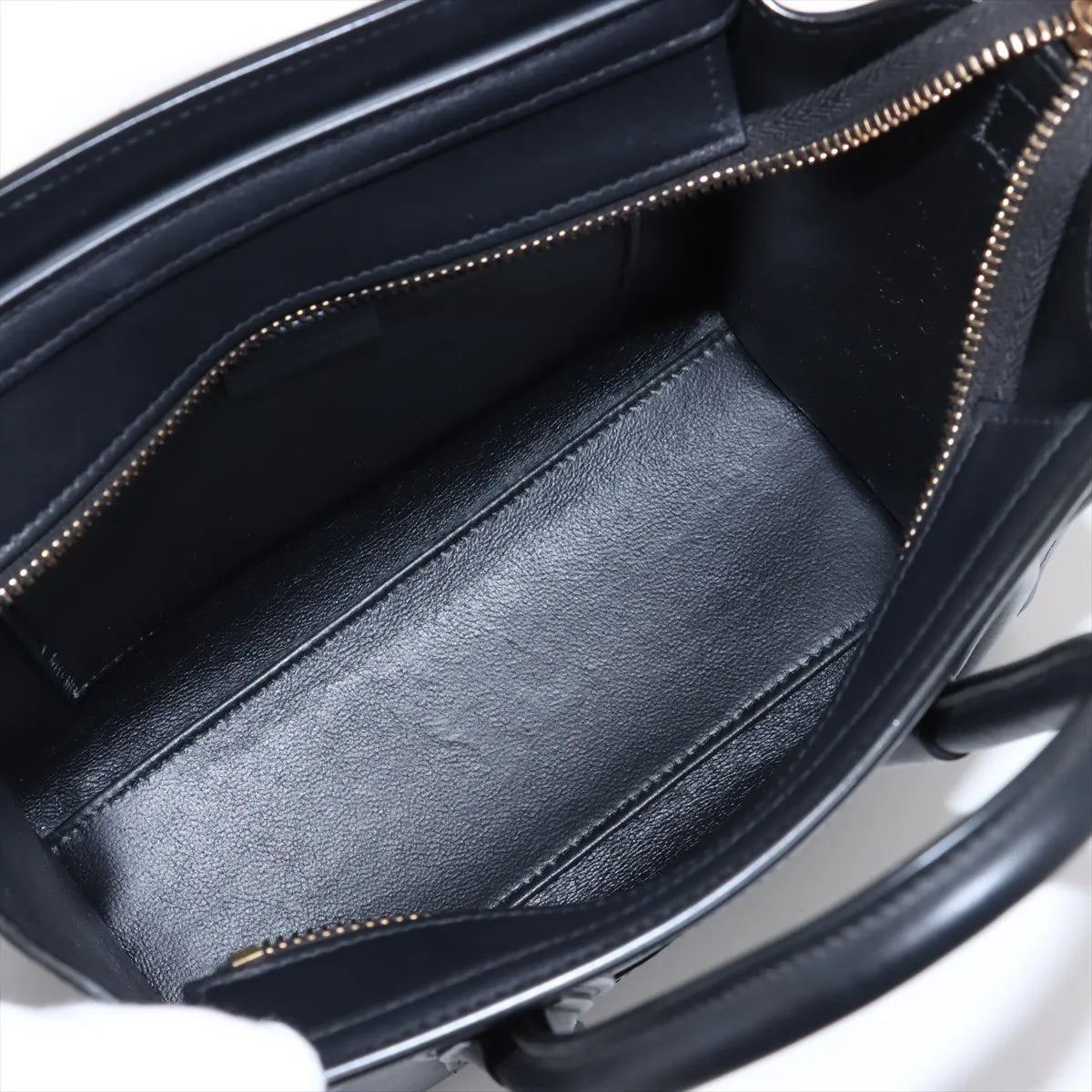 Celine Luggage Nano Shopper Leather Two-Way Handbag Black