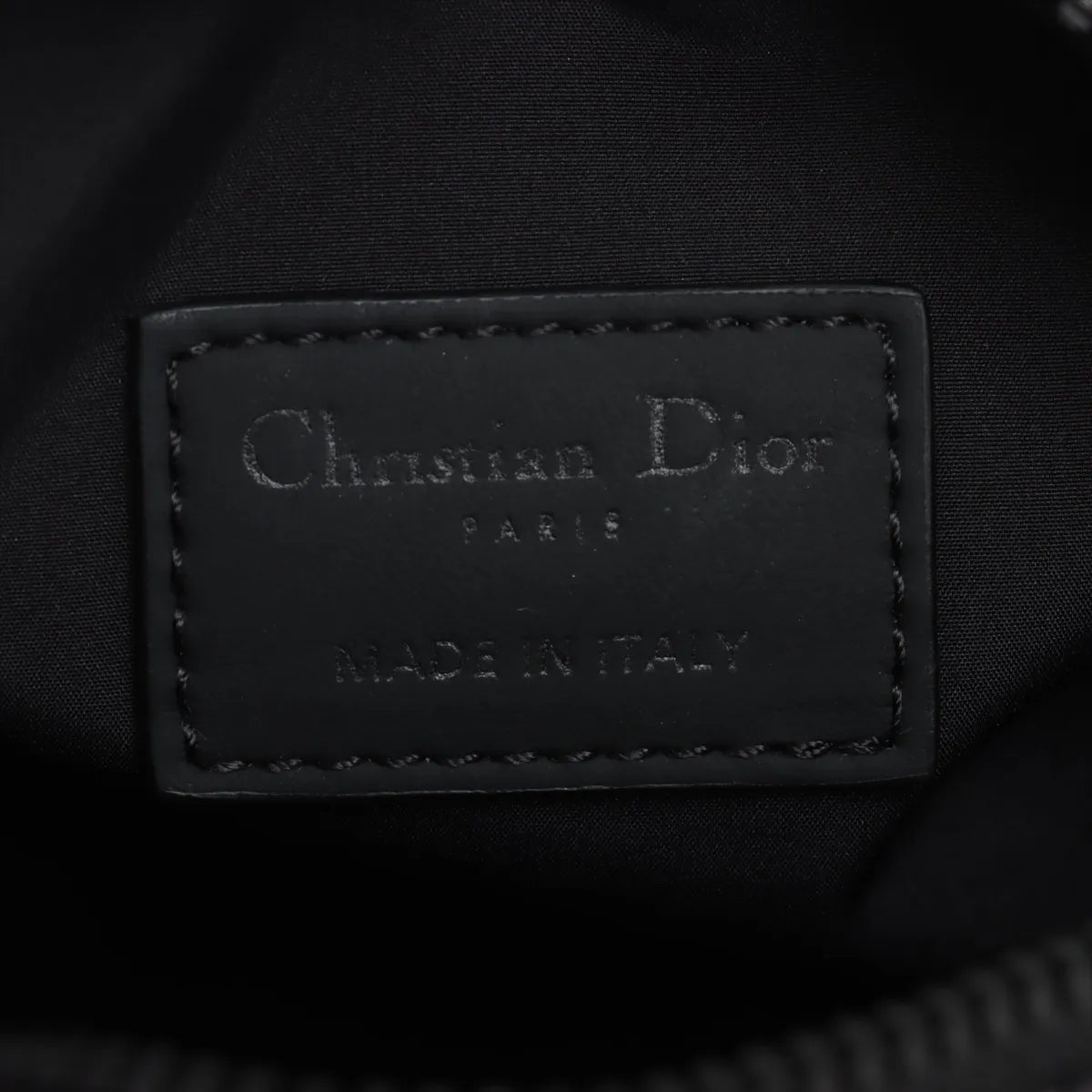 Christian Dior Rabbit Oblique Canvas Leather Shoulder Bag Beige x Navy