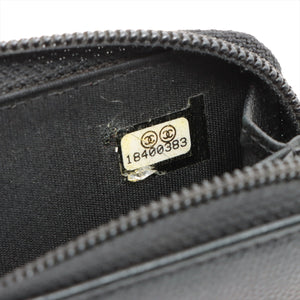 Quality Chanel CC Logo Caviarskin Coin Case Black