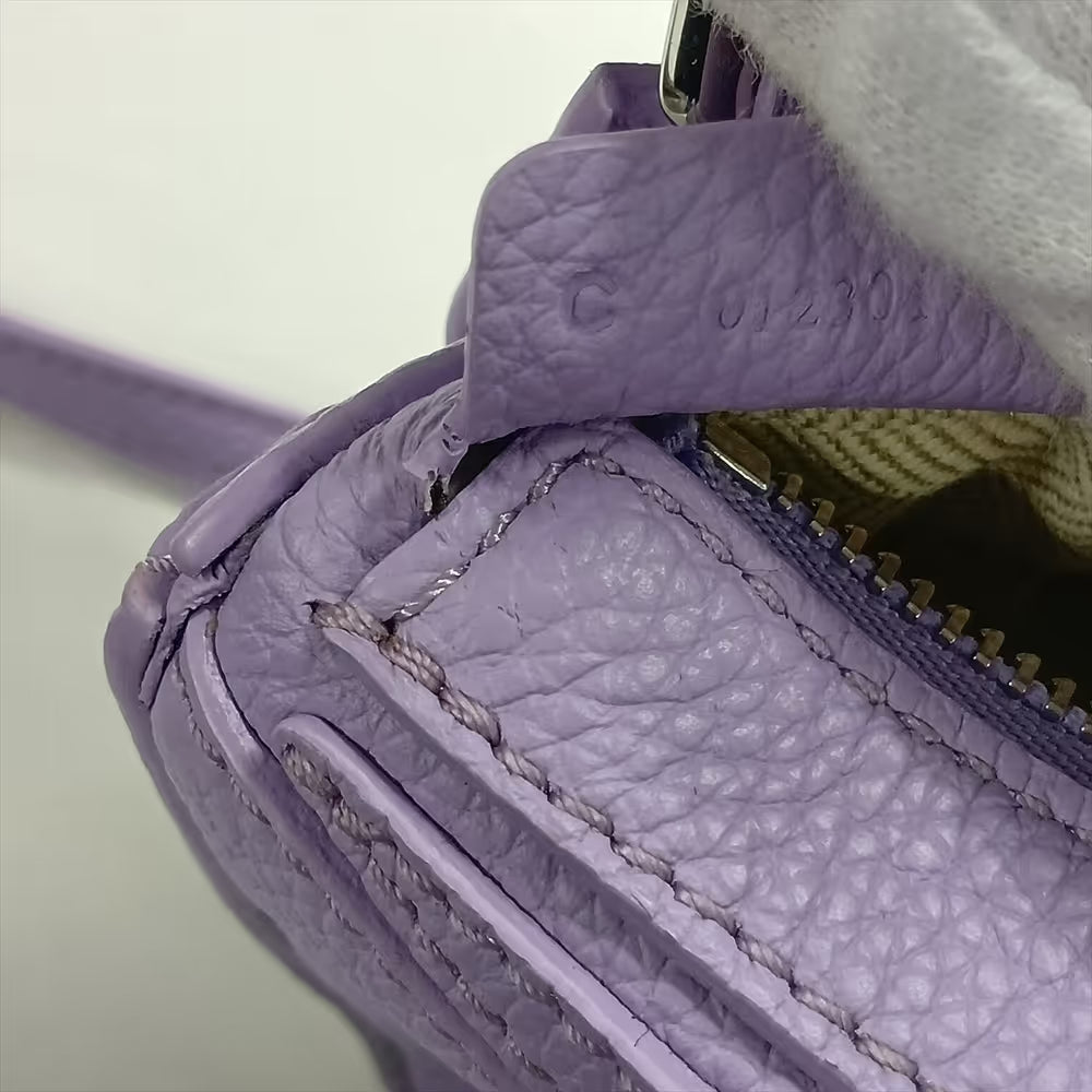 Loewe Mini Puzzle Leather Two-Way Shoulder Bag Purple