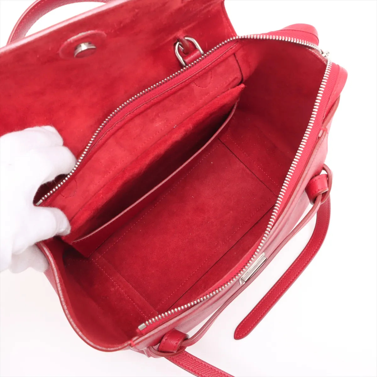 Celine Micro Leather Two-Way Belt Bag Red