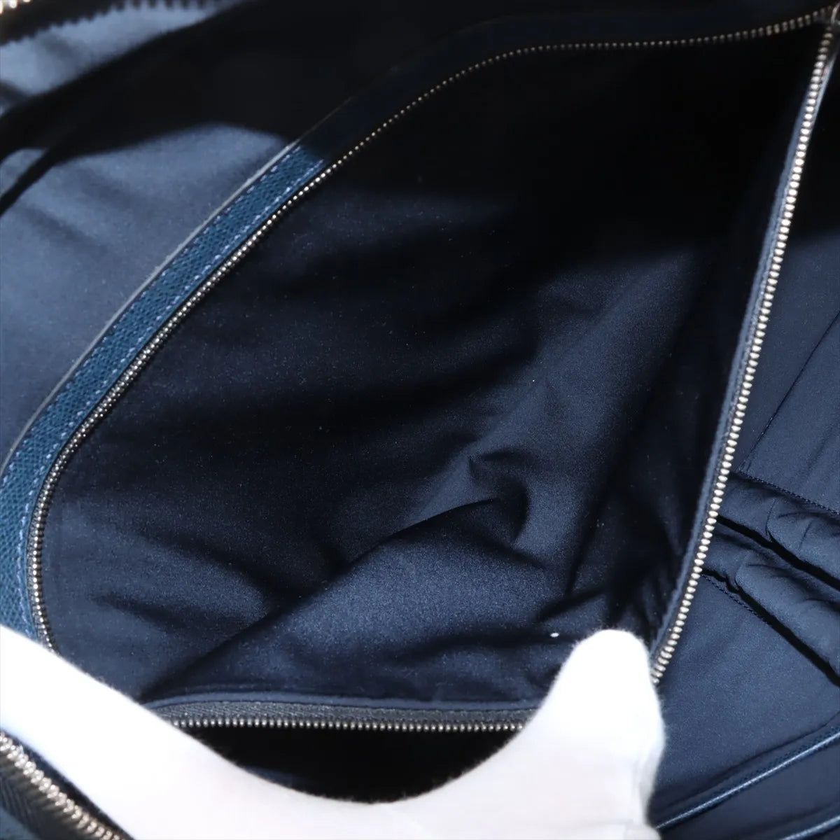 Valextra Keval x Leather Business Bag Navy Blue