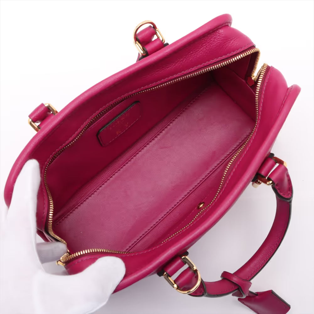 Loewe Amazona 23 Leather Two-Way Handbag Purple