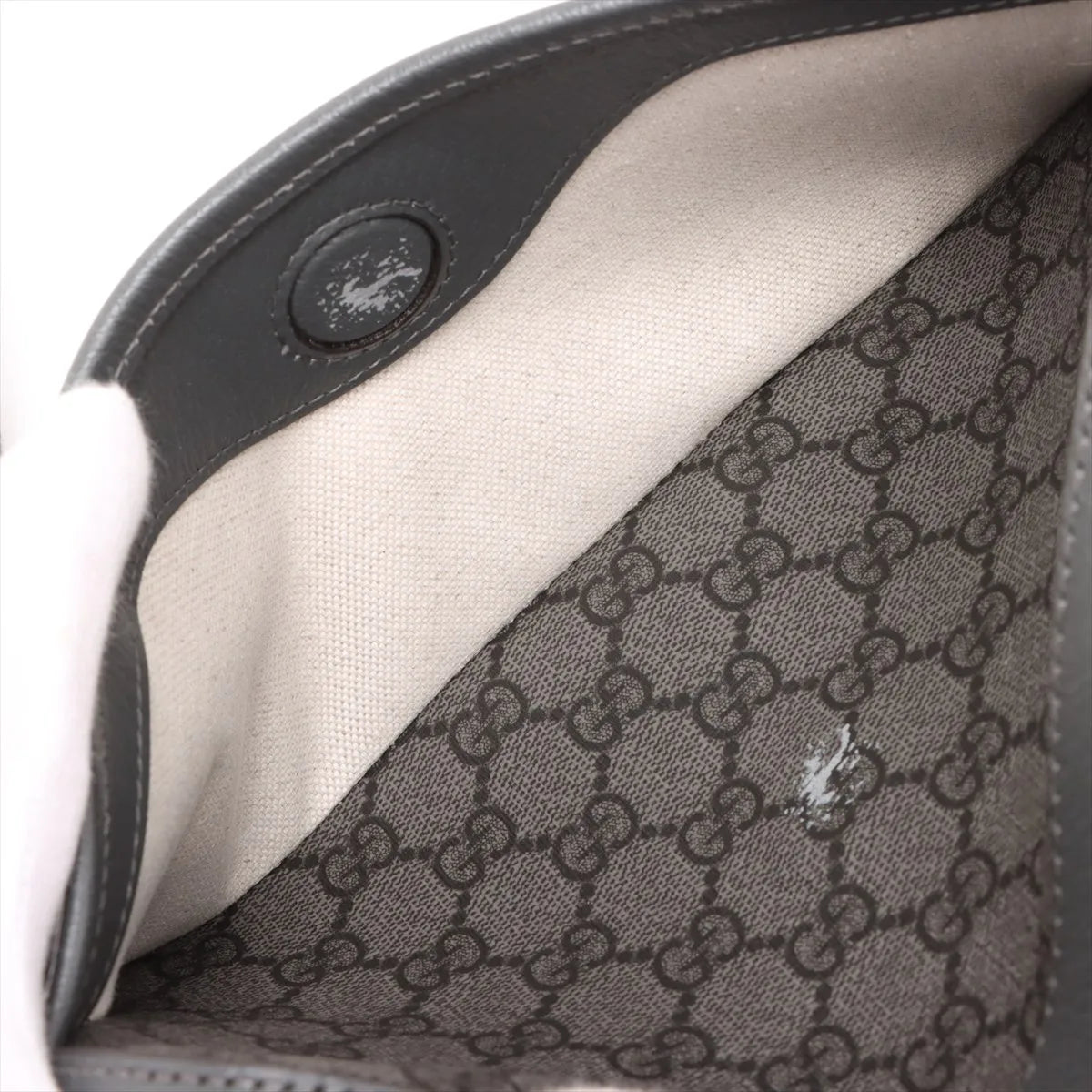Gucci GG Supreme Leather Shoulder Bag Gray