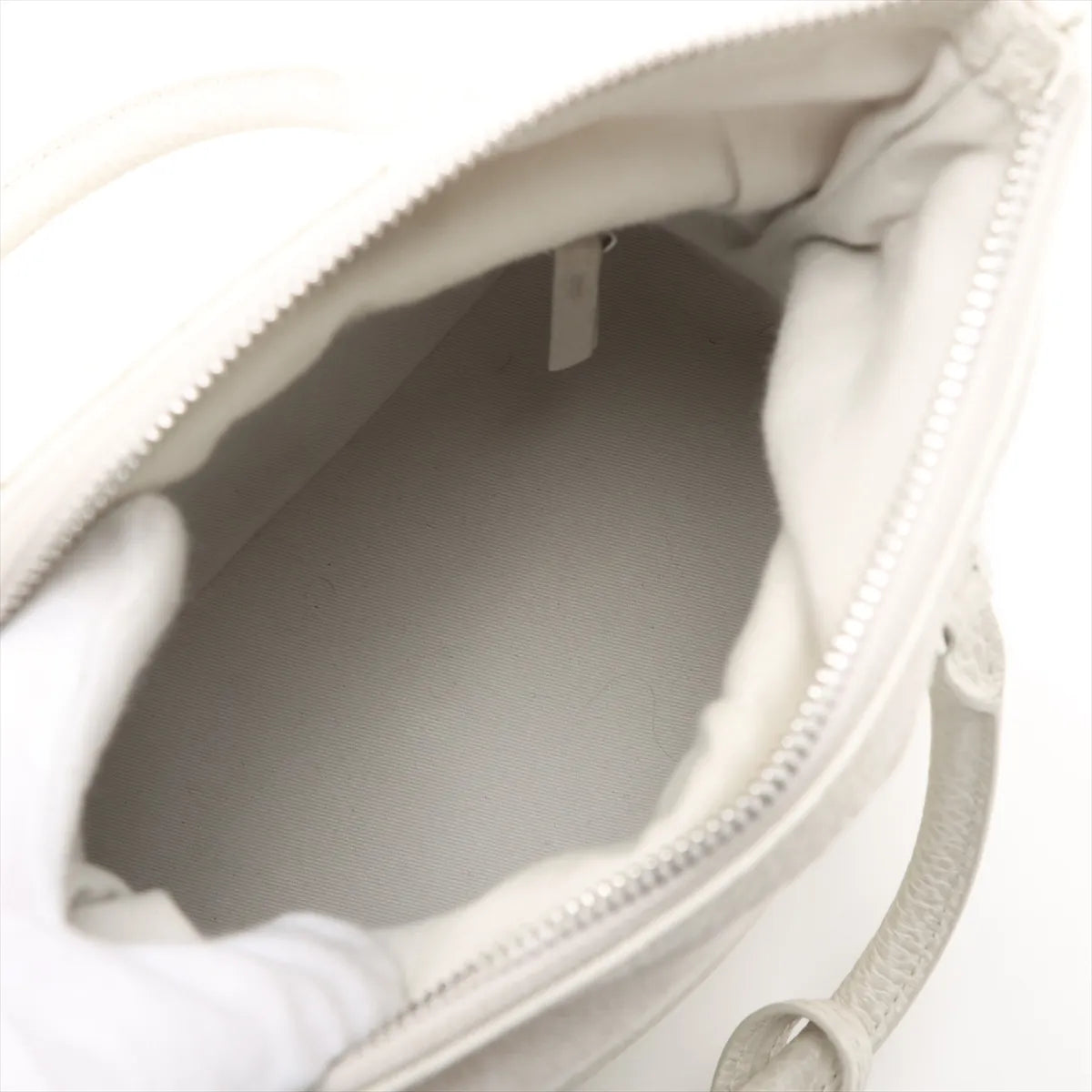 Maison Margiela 5AC Leather Canvas Two-Way Handbag White