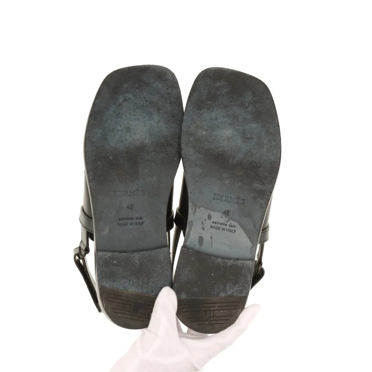 Hermès Constance Leather Sandal Black