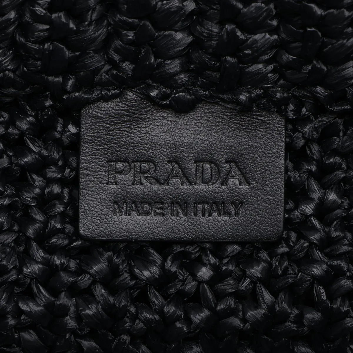 Prada Raffia Tote Bag Black