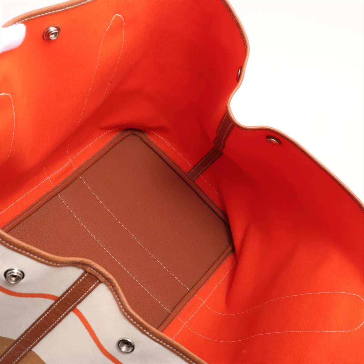 Hermès Garden Party TGM Tote Bag Beige x Red x Orange