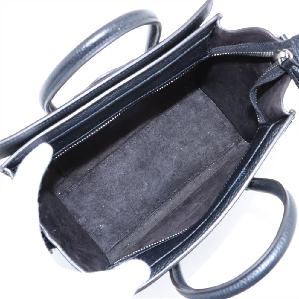 Celine Luggage Nano Shopper Leather Two-Way Handbag Black