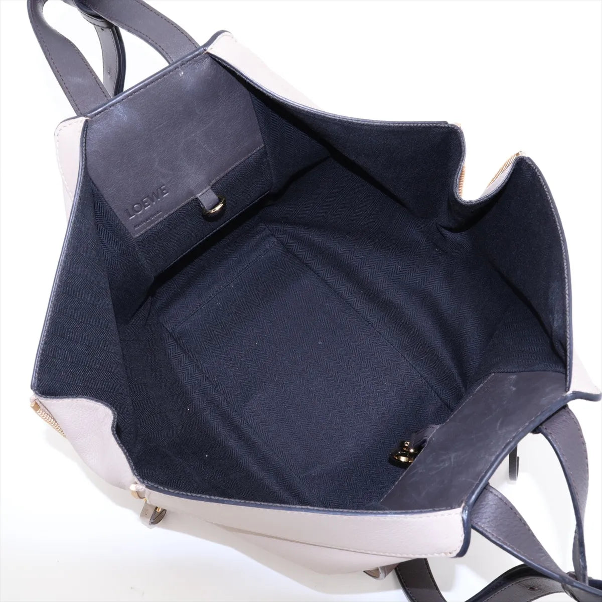 Loewe Hammock Small Leather Two-Way Handbag Beige x Brown