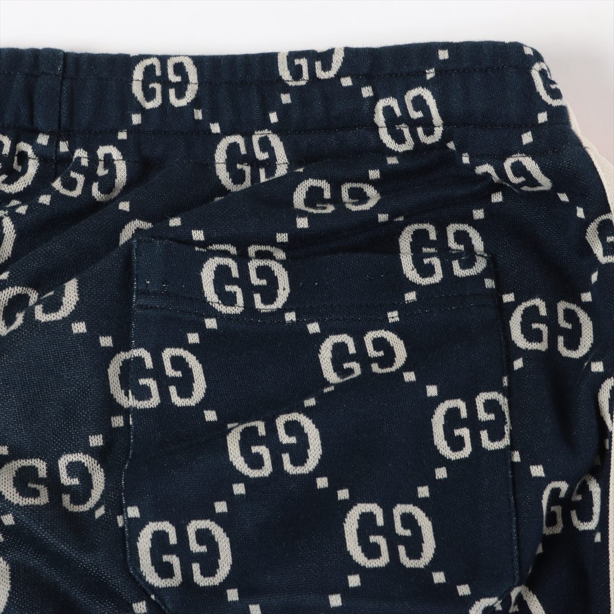 Preloved Gucci GG Jacquard Jogging Track Pants Navy Blue