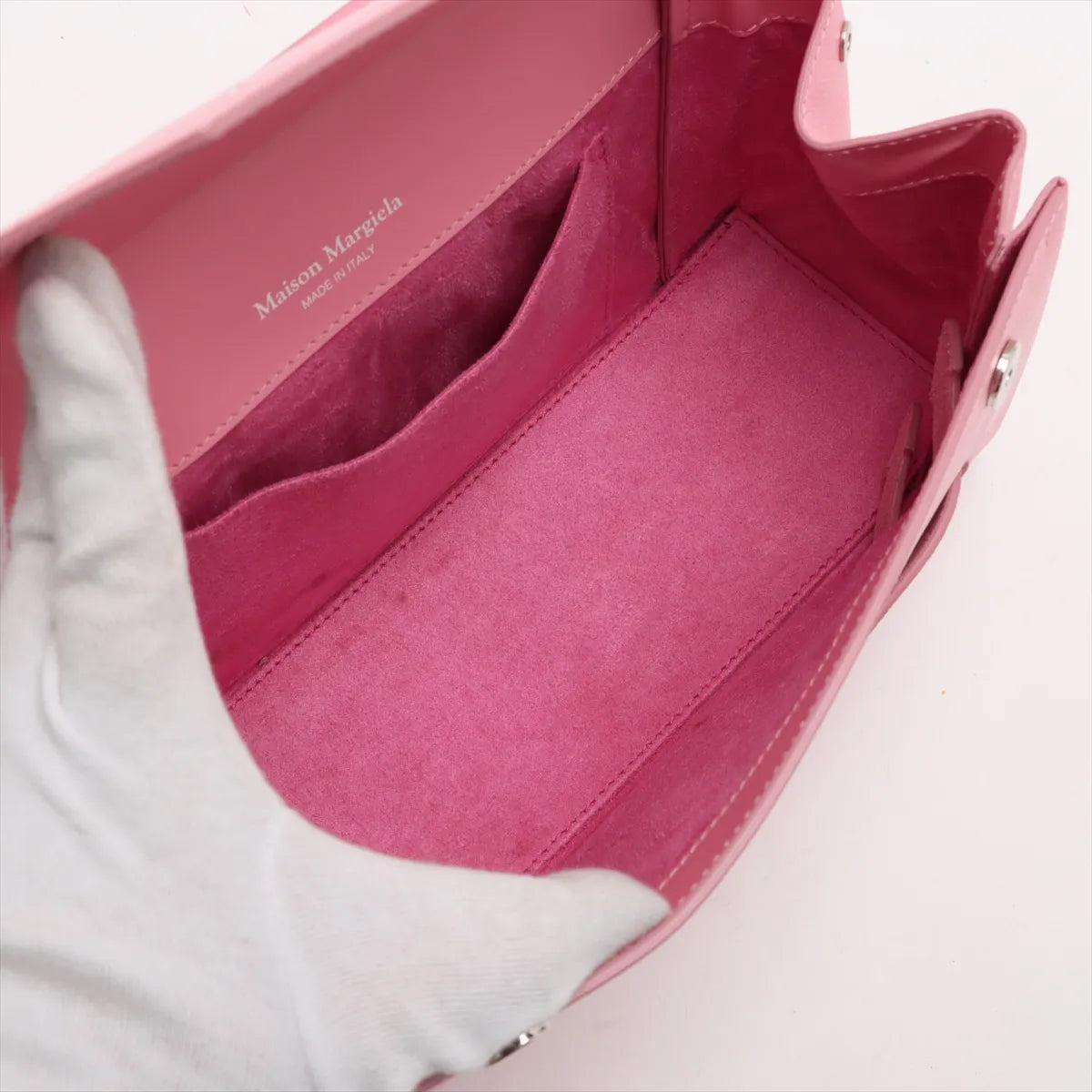 Maison Margiela Snatched Leather Two-Way Handbag Pink