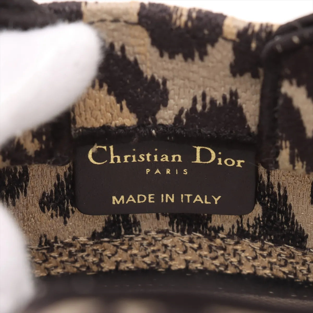 Christian Dior Leopard Vertical Book Tote Canvas Two-Way Handbag