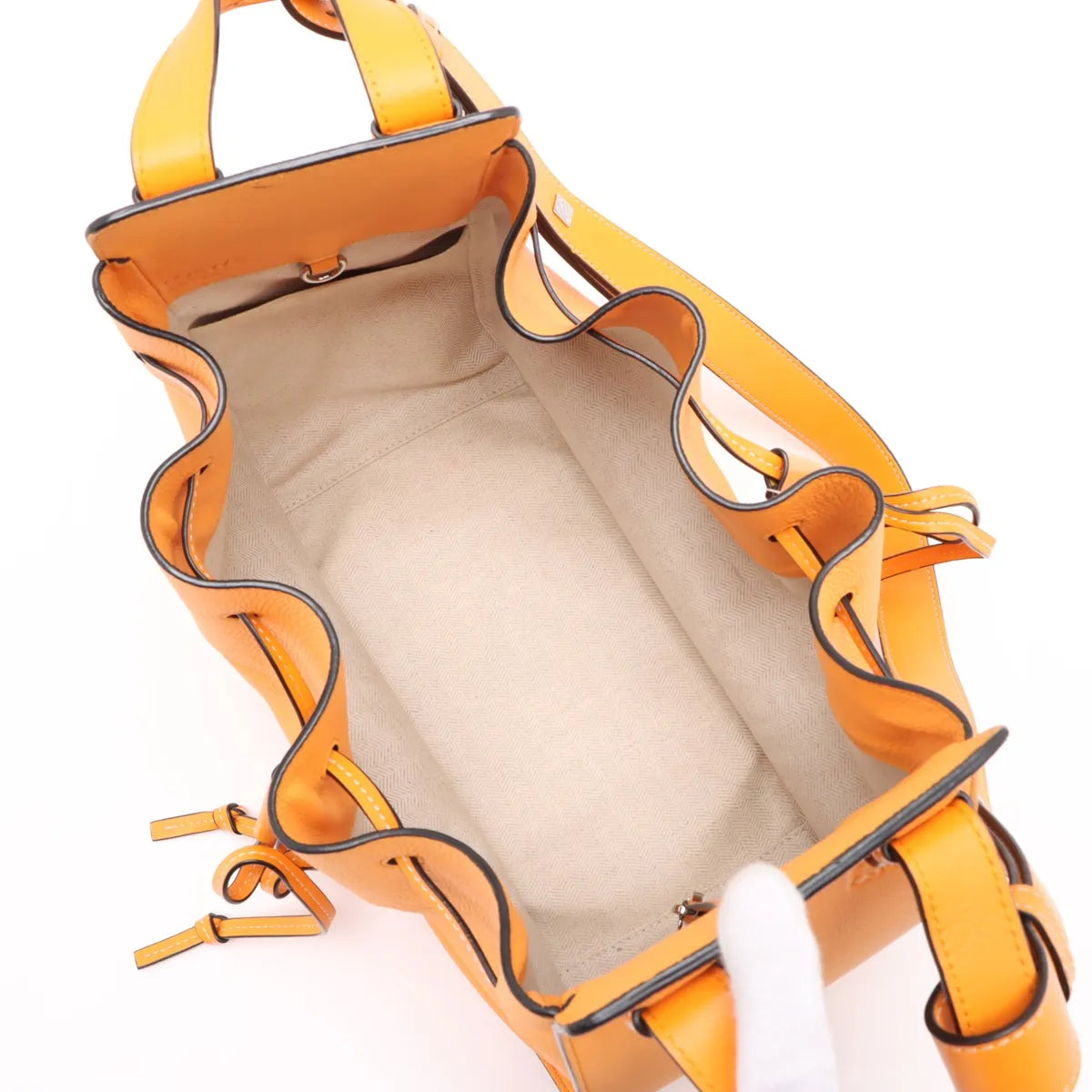 Loewe Hammock Drawstring Medium Leather Two-Way Shoulder Bag Orange