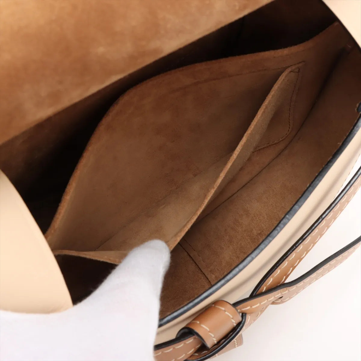 Loewe Gate Small Leather Shoulder Bag Beige