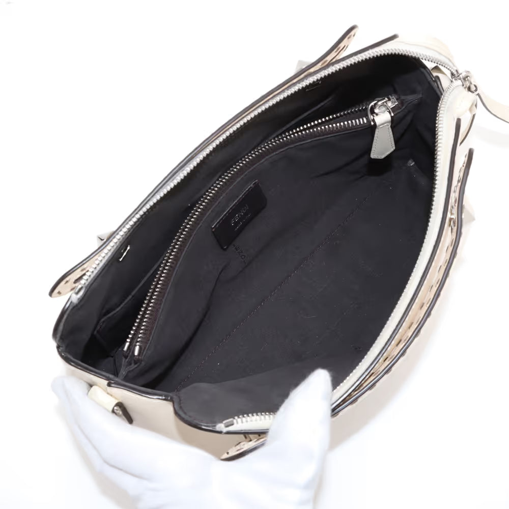 Fendi By the Way Medium Leather Two-Way Handbag Beige