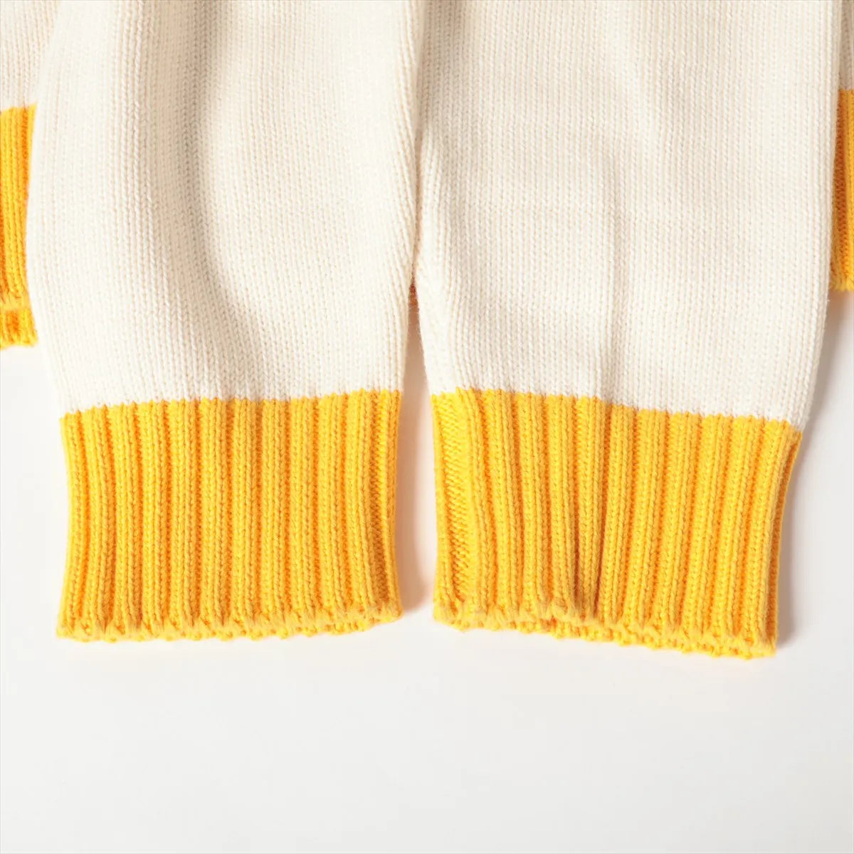 Casablanca Logo Cotton Knit Sweater Ivory x Yellow