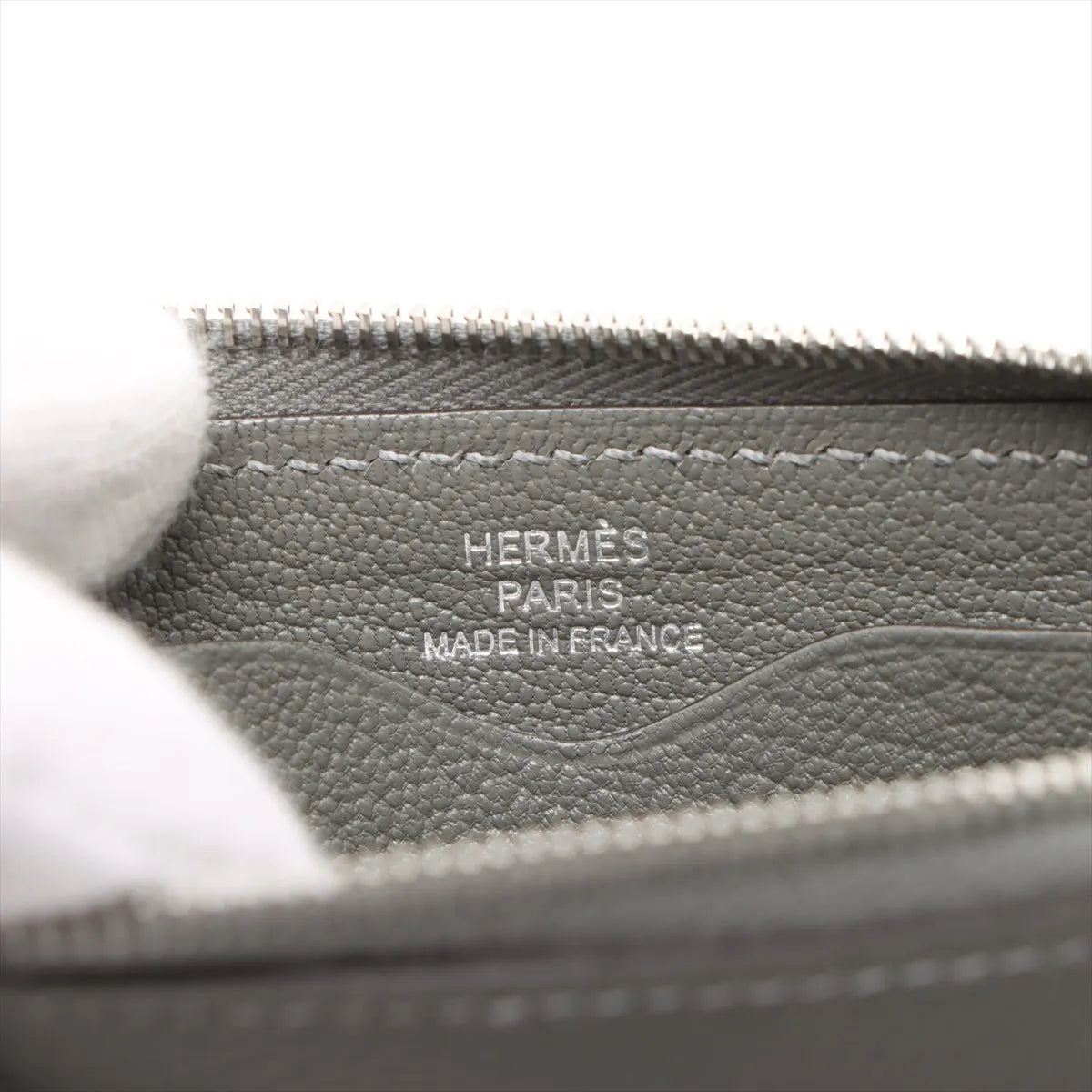 Hermès Zip And Go Evercolor Coin Purse Gray