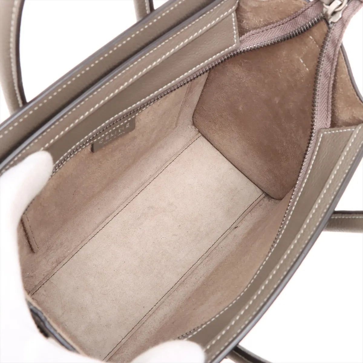 Celine Luggage Nano Shopper Leather Two-Way Handbag Greige