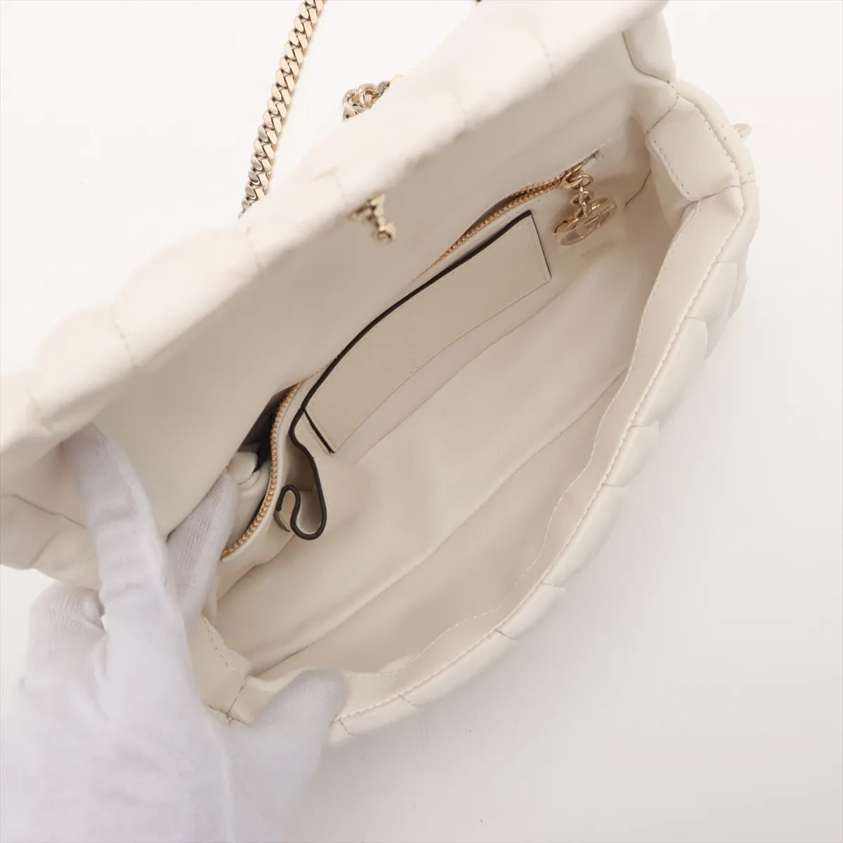 Gucci GG Milano Leather Two-Way Shoulder Bag White