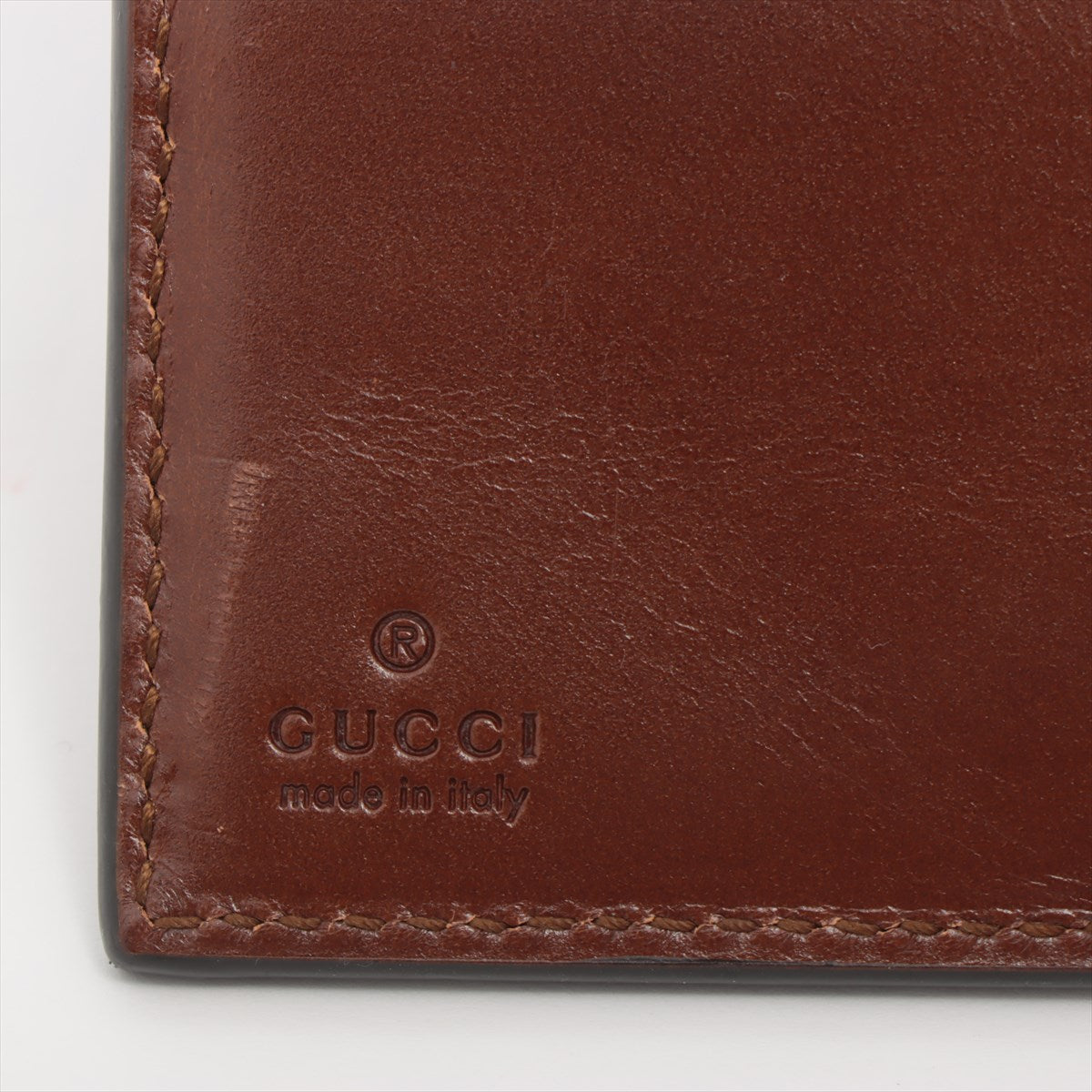 Gucci GG Supreme Leather Wallet Beige×Brown